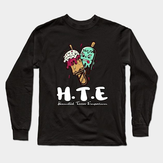 Halloween Kawaii Zombie Ice Cream And Popsicle Haunted Terror Emporium Apparel Long Sleeve T-Shirt by Outrageous Flavors